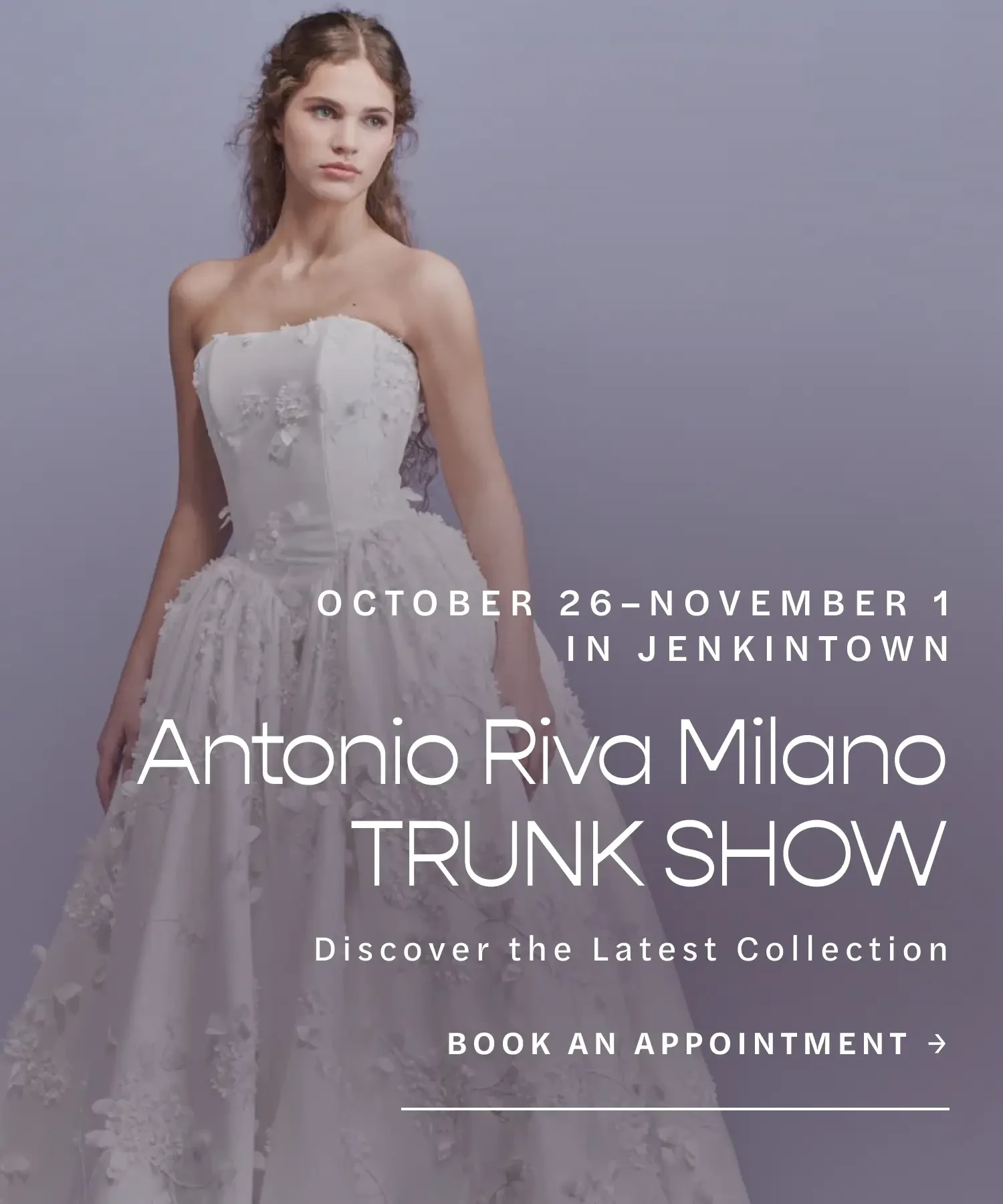 Antonia Riva Milano Trunk Show Banner for Mobile